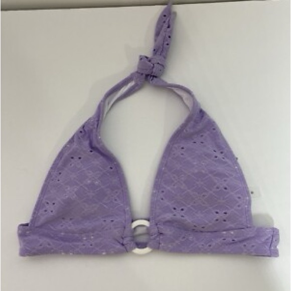 NWT Halara Womens Halter Tie Back Jacquard Bikini Top Backless - Picture 4 of 5